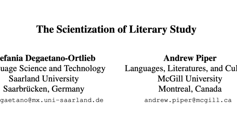 The scientization of literary studies