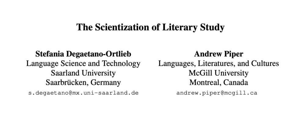 The scientization of literary studies